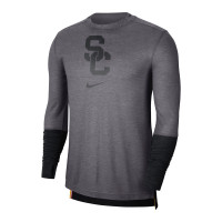 USC Trojans Men's Nike Charcoal SC Interlock Player Breathe Long Sleeve Top
